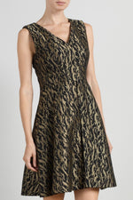 Load image into Gallery viewer, SOMERSET by ALICE TEMPERLEY Black Animal Print Jacquard Dress-Somerset by Alice Temperley-The Freperie