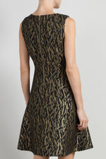 Load image into Gallery viewer, SOMERSET by ALICE TEMPERLEY Black Animal Print Jacquard Dress-Somerset by Alice Temperley-The Freperie