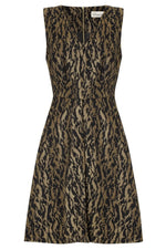 Load image into Gallery viewer, SOMERSET by ALICE TEMPERLEY Black Animal Print Jacquard Dress-Somerset by Alice Temperley-The Freperie