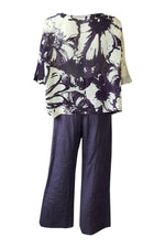 Load image into Gallery viewer, SONJA MAROHN Cotton Blend Purple Cream Top Trousers Set (10)-Sonja Marohn-The Freperie