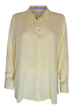Load image into Gallery viewer, T By ALEXANDER WANG Yellow 100% Silk Bib Front Shirt (L)-Alexander Wang-The Freperie
