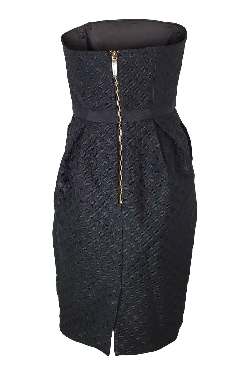 TED BAKER Black Reba Textured Strapless Bow Dress (Size 1) – The Freperie