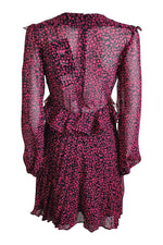Load image into Gallery viewer, THE KOOPLES Black Pink Floral Repeat Sheer Mini Dress (1 | EU 36 | UK 10 | IT 42)-The Freperie

