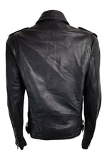 Load image into Gallery viewer, THE KOOPLES Black Washed Lambs Leather Zip Front Biker Jacket (XS)-The Kooples-The Freperie