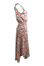 Load image into Gallery viewer, THE KOOPLES Ivory Satin Asymmetric Hem Midi Dress (1 | EU 36 | UK 10 | IT 42)-The Freperie
