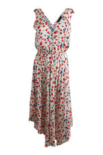 Load image into Gallery viewer, THE KOOPLES Ivory Satin Asymmetric Hem Midi Dress (1 | EU 36 | UK 10 | IT 42)-The Freperie
