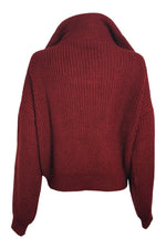 Load image into Gallery viewer, THE KOOPLES Red Mix Cable Knit Zipped Roll Neck Jumper (2 | UK 12 | EU 38)-The Freperie
