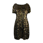 Load image into Gallery viewer, TIBI Gold Sequin Mini Dress US 8 | UK 12-The Freperie
