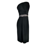 Load image into Gallery viewer, Tibi Black Mini Dress with silver waist belt detail UK 10 | US 6-The Freperie