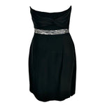 Load image into Gallery viewer, Tibi Black Mini Dress with silver waist belt detail UK 10 | US 6-The Freperie
