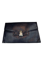Load image into Gallery viewer, UNLABELLED VINTAGE 1960s 1970s Navy Blue Leather Flap Front Purse (M)-Unlabelled-The Freperie