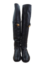 Load image into Gallery viewer, VALENTINO Black Animalia Leather Over Knee Boots (EU 39)-Valentino-The Freperie