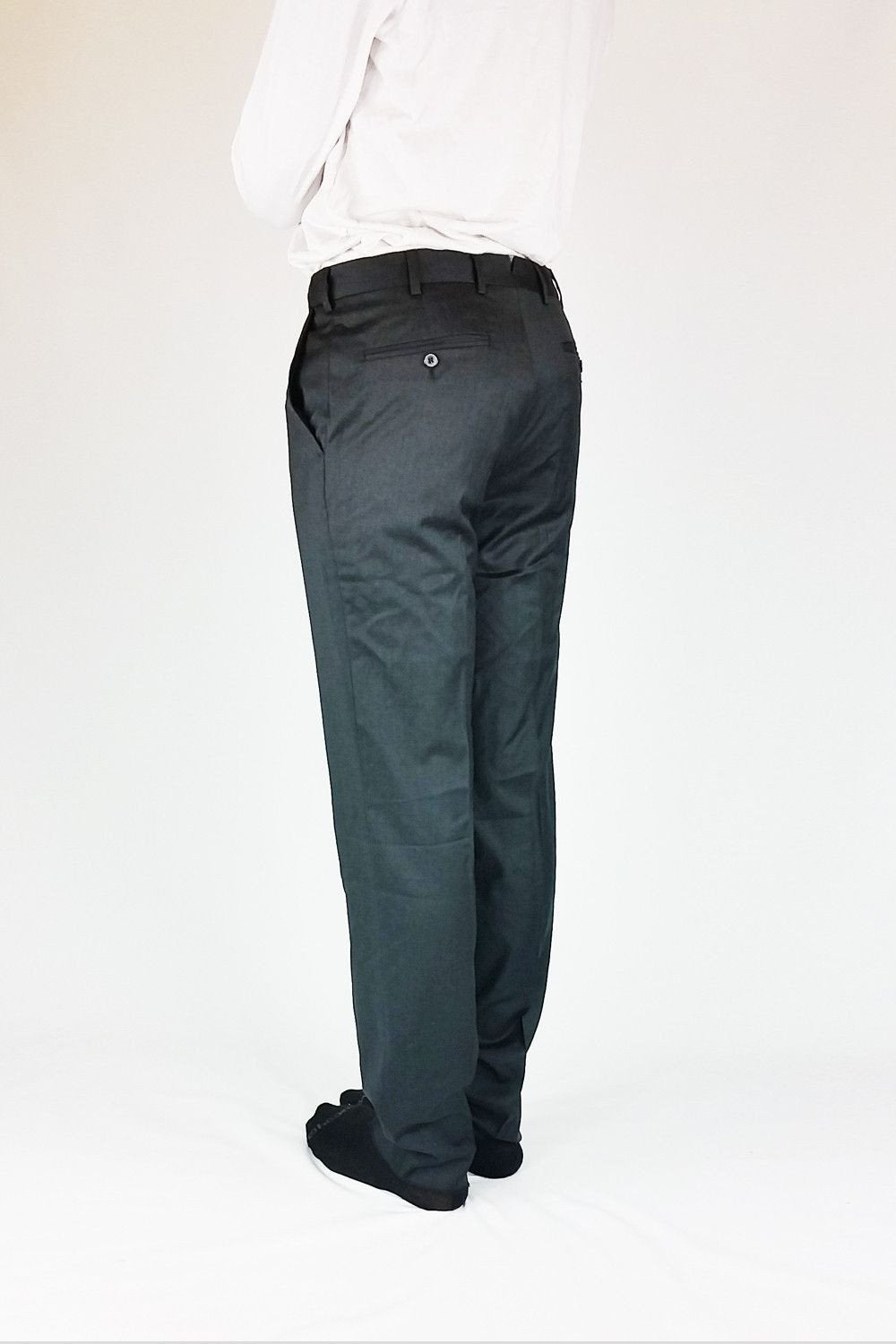 VALENTINO Virgin Wool Grey Trousers (Unhemmed)-Valentino-The Freperie
