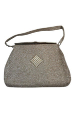Load image into Gallery viewer, VINTAGE 1950s 1960s Women's Silver Debonair Top Handle Purse (S)-The Freperie-The Freperie
