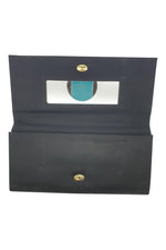 Load image into Gallery viewer, VINTAGE 1980s 1990s Black Fabric Gold Mosaic Front Envelope Clutch (S)-The Freperie
