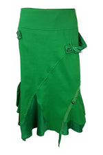 Load image into Gallery viewer, VOUS LES FEMME Green Knee Length Skirt (UK 6)-Vous Les Femme-The Freperie