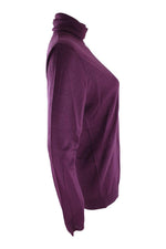 Load image into Gallery viewer, WtR 100% Fine Wool Cosy Turtle Neck Knit Pullover Aubergine (L)-WtR-The Freperie