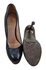Load image into Gallery viewer, YVES SAINT LAURENT Black Leather Tribute Two Pumps (EU 38)-Yves Saint Laurent-The Freperie