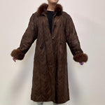 Load image into Gallery viewer, CHRIST Women&#39;s Shearling Leather Long Brown Coat - UK 14-16-The Freperie
