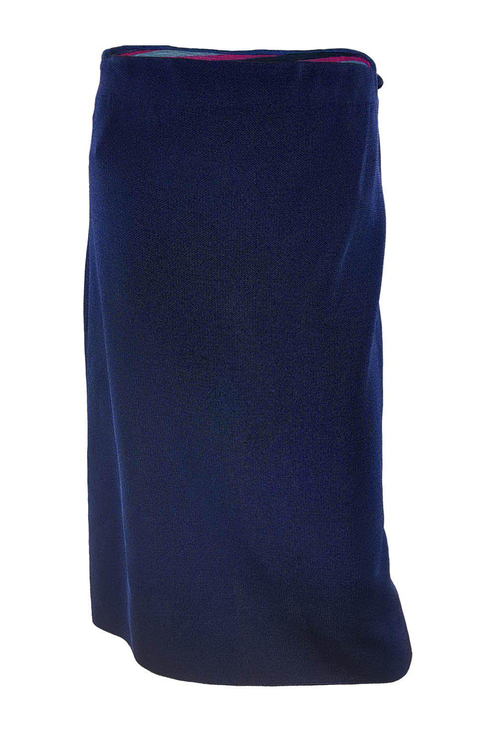 MISSONI M Navy Blue Metallic Midi Skirt (IT 40)-Missoni-The Freperie