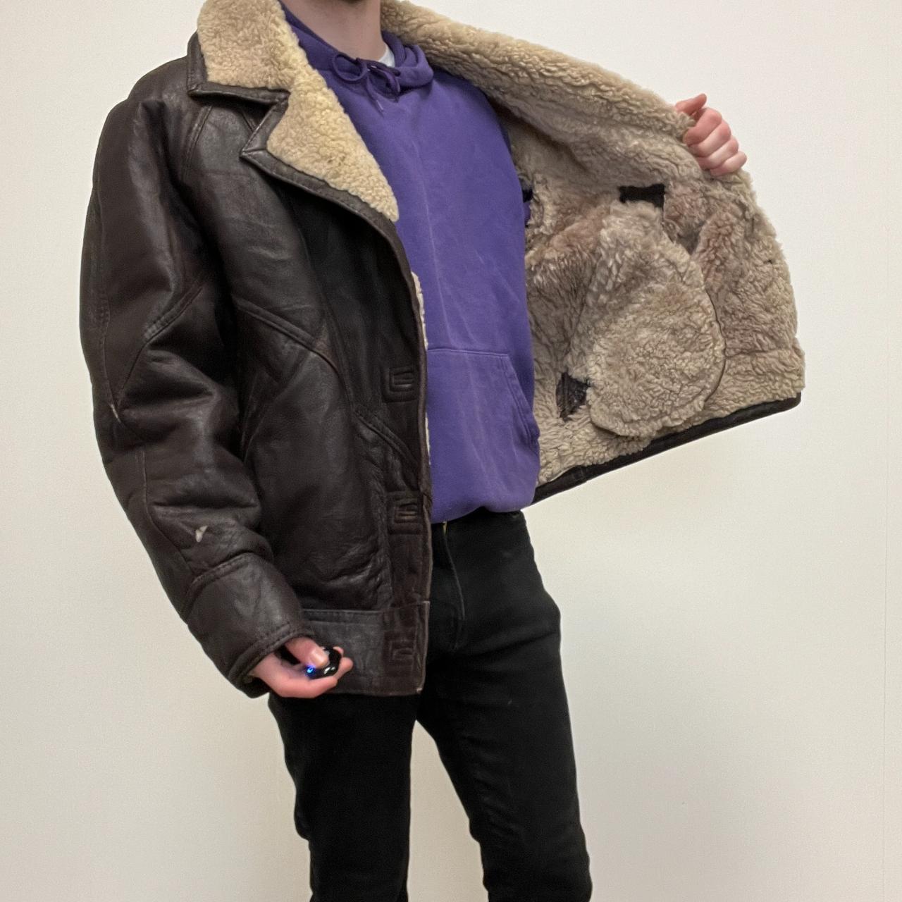 Men's Leather Sheepskin Flight Jacket Style - Medium-The Freperie