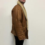 Load image into Gallery viewer, Men&#39;s Tan/Cream Genuine Leather Sheepskin Suede Jacket - Large-The Freperie
