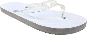 Wedding Party Glitter Flip Flops 20 Pack Mixed sizes for Guests - White-The Freperie