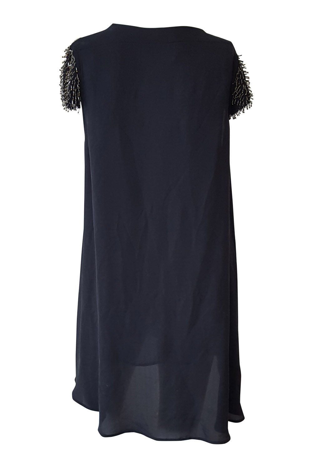 3.1 PHILLIP LIM Black Short Sleeve Asymmetric Hem Dress (UK 8) The Freperie 3.1 PHILLIP LIM Black Short Sleeve Asymmetric Hem Dress (UK 8) The Freperie