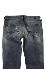 Load image into Gallery viewer, 7 SEVEN FOR ALL MANKIND Slim Cigarette Jeans Authentic Grey Distress (W28 L29)-Seven For All Mankind-The Freperie
