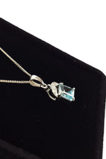 Load image into Gallery viewer, 925 STERLING SILVER Aquamarine &amp; Diamond Necklace-The Freperie-The Freperie
