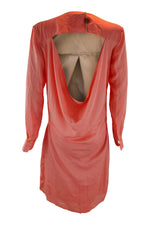 Load image into Gallery viewer, ACNE Pink Adelle Tape Open Back Long Sleeved Chiffon Dress (F 36)-Acne Studios-The Freperie
