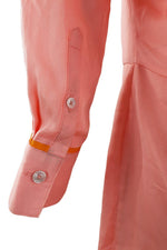 Load image into Gallery viewer, ACNE Pink Adelle Tape Open Back Long Sleeved Chiffon Dress (F 36)-Acne Studios-The Freperie
