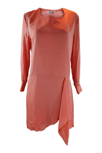 ACNE Pink Adelle Tape Open Back Long Sleeved Chiffon Dress (F 36)-Acne Studios-The Freperie