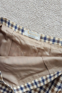 VINTAGE ACQUASCUTUM Signature Brown Checked Skirt (18)-Aquascutum-The Freperie
