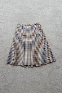 VINTAGE ACQUASCUTUM Signature Brown Checked Skirt (18)-Aquascutum-The Freperie