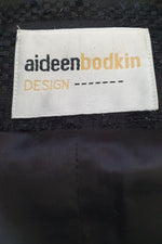 Load image into Gallery viewer, AIDEEN BODKIN Black Cotton Blend Waffle Long Coat (UK 8)-Aideen Bodkin-The Freperie
