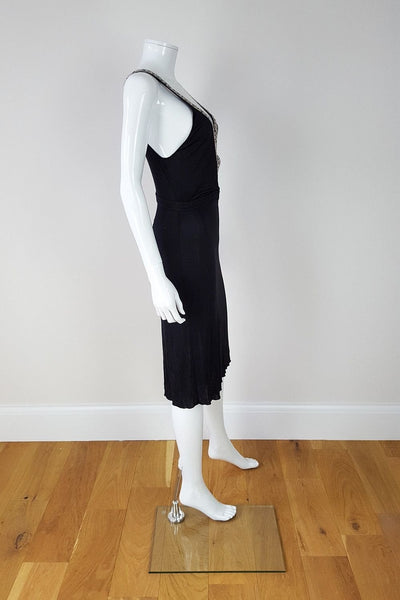 ALESSANDRO DELL'ACQUA Black Embellished Faux Wrap Dress (UK 8) – The ...