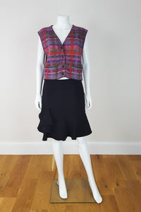 ALEXANDER McQUEEN Wool Mix Layered Black Skirt (46)-Alexander McQueen-The Freperie