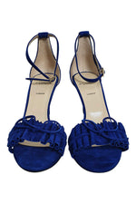 Load image into Gallery viewer, ALEXANDER WHITE Eva Electric Blue Suede Ankle-Strap Sandals (39.5)-Alexander White-The Freperie
