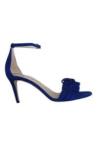 ALEXANDER WHITE Eva Electric Blue Suede Ankle-Strap Sandals (39.5)-Alexander White-The Freperie