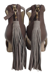 ALEXANDER WHITE Fiza Peep Toe Bootie In Koala Suede (EU 41)-Alexander White-The Freperie