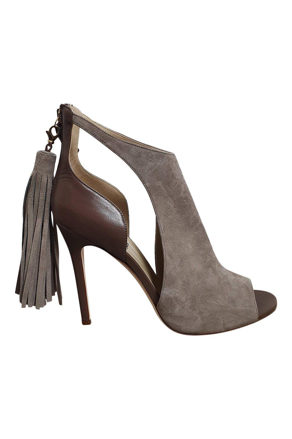 ALEXANDER WHITE Fiza Peep Toe Bootie In Koala Suede (EU 41)-Alexander White-The Freperie