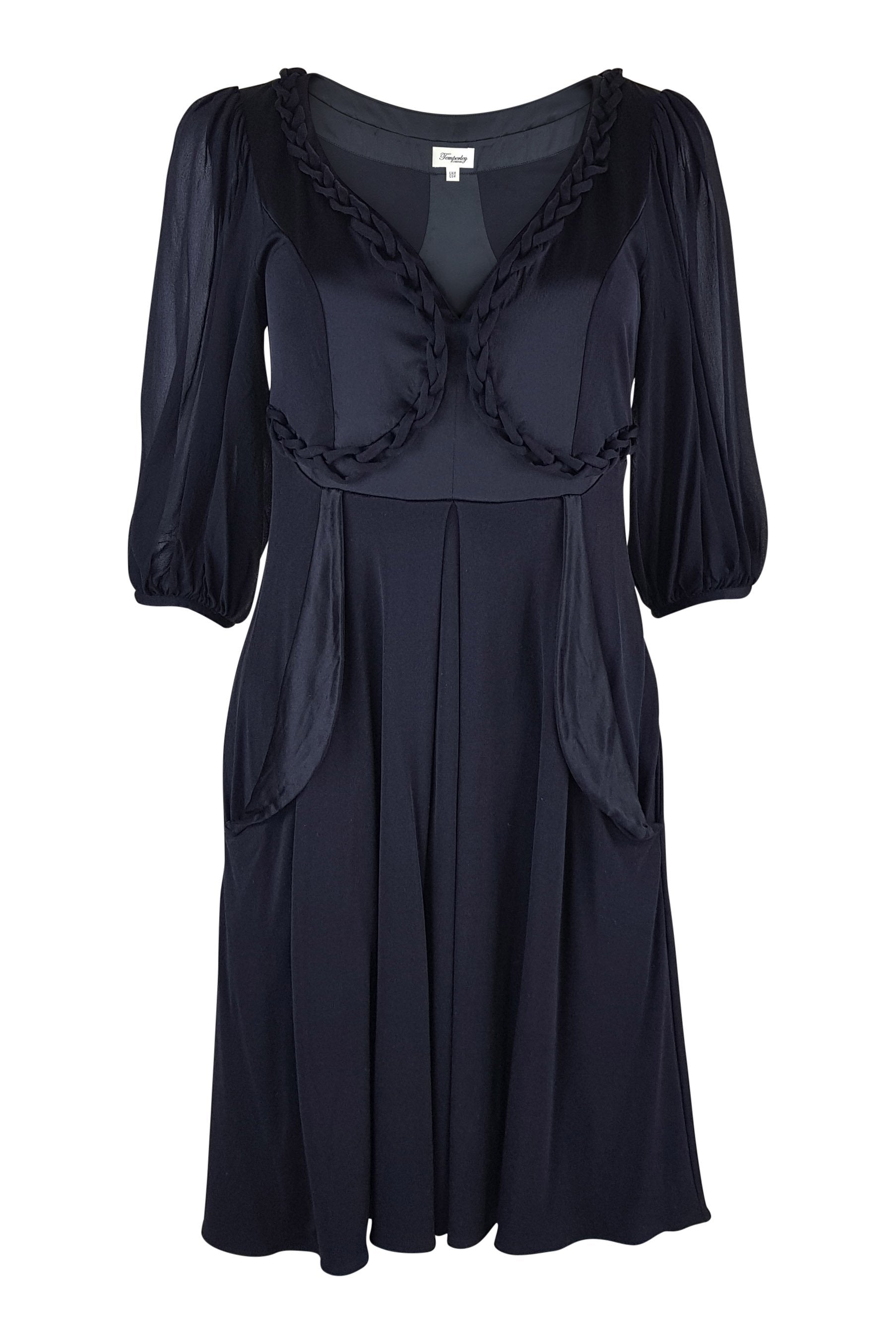 ALICE TEMPERLEY Black Silk Grecian Mini Dress (UK 8)-Temperley-The Freperie