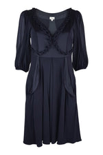 Load image into Gallery viewer, ALICE TEMPERLEY Black Silk Grecian Mini Dress (UK 8)-Temperley-The Freperie
