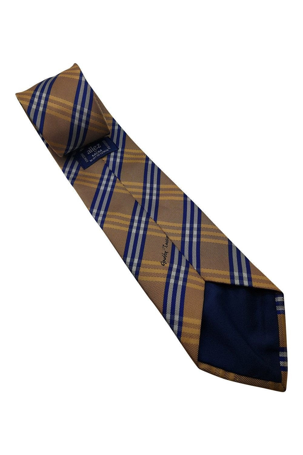 ALLEZ Sussex County Cricket Club Gold Checked Tie (59")-Allez-The Freperie