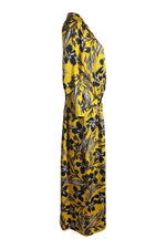 Load image into Gallery viewer, ALYSI CHOCOLAT Sunshine Yellow 3/4 Sleeve Floral Print Midi Dress (IT 44)-Alysi Chocolat-The Freperie
