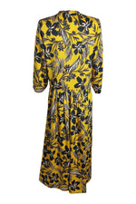 Load image into Gallery viewer, ALYSI CHOCOLAT Sunshine Yellow 3/4 Sleeve Floral Print Midi Dress (IT 44)-Alysi Chocolat-The Freperie

