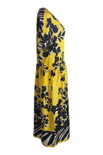 Load image into Gallery viewer, ALYSI CHOCOLAT Yellow Short Sleeve Floral Print Midi Dress (IT 44)-Alysi Chocolat-The Freperie
