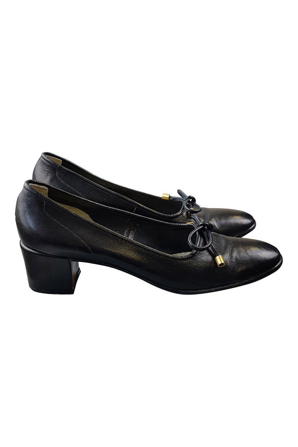 RANGONI Amalfi Black Mid Heel Court Shoes (8.5)-Rangoni-The Freperie