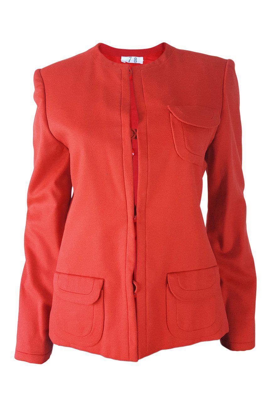 VINTAGE ANDRE LAUG Cashmere Round Neck Blazer (UK 10)-Andre Laug-The Freperie